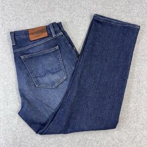 Alberto Stone Jersey Denim Modern Fit Jeans Mens W36 L32 Dark Wash Blue‎